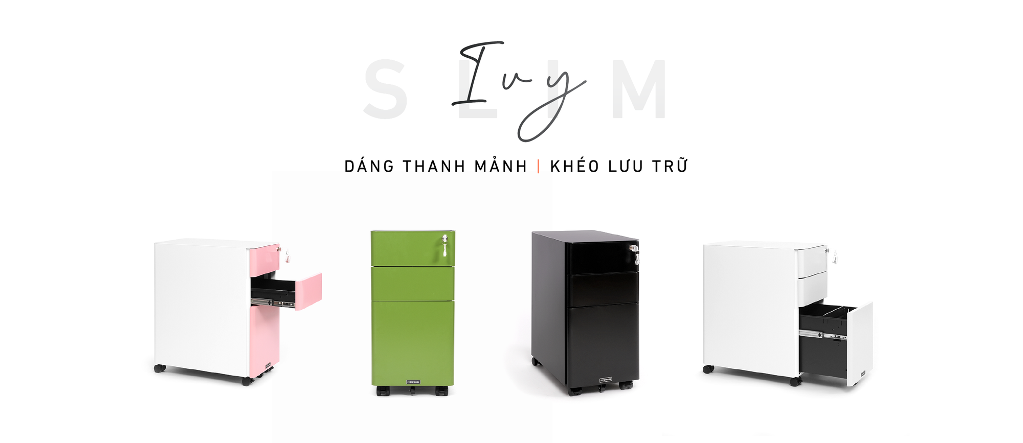 Tủ tài liệu thép di động Ivy Slim - MC02